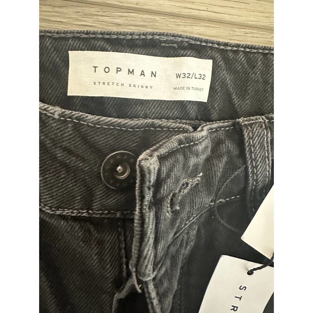 TOPMAN Stretch Skinny Jeans In Black - Picture 8 of 13